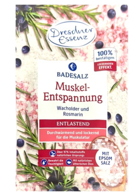 6x DRESDNER ESSENZ Badesalz Muskel-Entspannung Wellness, 6x 60g