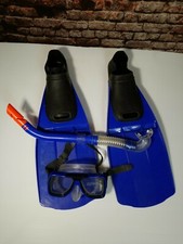 Pair Of Snorkeling Scuba Diving Floating Flippers w/ Glasses Anti Fog Sz 7-8