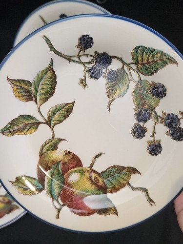 Pier 1 Macintosh Salad Plate Set of 5 Fruit Pattern Angleterre England - Picture 8 of 8