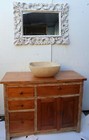 Mobile bagno  o porta TV in Teak massello  cm 100x45x75h con ante e cassetti o p