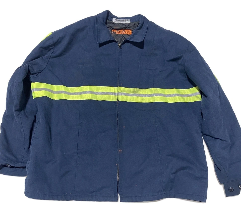 Reflective Insulated Panel Jacket Red Kap Hi Vis HV Visibility Used Work Coat - Image 2 of 4