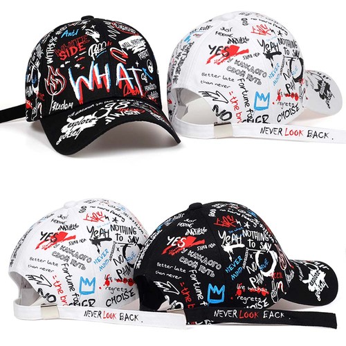 Casual WHAT Graffiti Women Summer Peaked Cap Sports Hat Baseball Cap Cotton