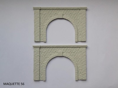 N 2 Tunneleingänge Doppelgleis Eisenbahn 1/160 Dekor Modelleisenbahn 56