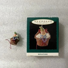 Hallmark Corny Elf 1994 Miniature Keepsake Ornament NEW Popcorn Garland  Gnome