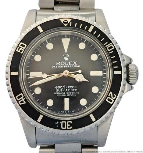 Vintage Rare Rolex Submariner Stainless Case Black Dial Mens Wrist Watch 5512
