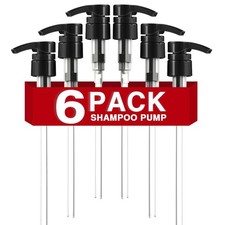 6 Pack Universal Replacement Dispenser Pumps for 1 Liter 33.8oz Shampoo Bottles