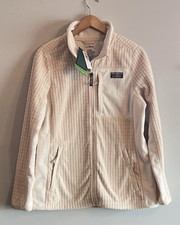 NWT L.L. Bean W's Mountain Classic Windproof Fleece Jacket Zip Front Natural M