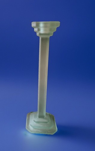 "Candelabro alto vintage de vidrio satinado verde mediados de siglo estilo Art Deco 20""" - Imagen 1 de 8