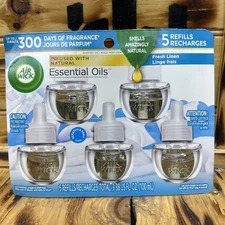 Air Wick Scented Oil 5 Refills Snuggle Fresh Linen 3.38 Fl.oz