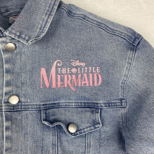 Disney Princess The Little Mermaid Demin Jacket Girl Medium Buttun Up Casual - Picture 6 of 13