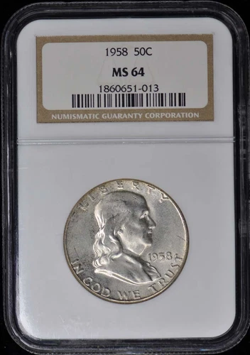 1958 Franklin Half Dollar 50C NGC MS64