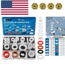 70 Pcs Plumbing Silicone Gasket Assortment Kit VMQ Silicone Washer Food Grade...