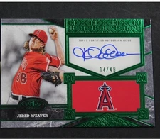 2025 Topps Tier One Jered Weaver Top Shelf Signatures On Card Auto /49 Angels SP