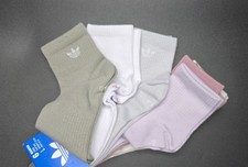 Adidas Women's 6pk Trefoil Superlite Quarter Socks, Size L White Mauve Grey NWT
