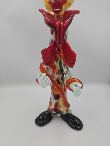 Large Vintage Murano Glass Clown with Walking Stick Hand Blown - Picture 4 of 12
