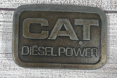 Vintage CAT Diesel Power Belt Buckle Heavy Metal Industrial Equipment