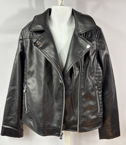 NWT Art Class Boy's M 7-8 Faux Leather Jacket Warm Wind Resistant Moto Biker - Picture 2 of 5