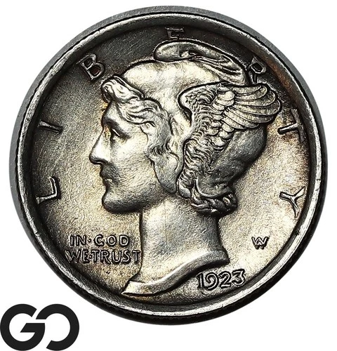1923 Mercury Dime, BU+