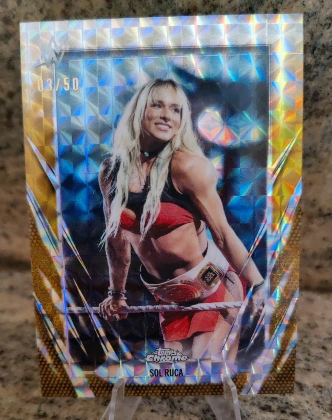 🔥"3/50"🔥2026 Topps Chrome WWE Sol Ruca Gold Geometric "3/50"📈💰🔥💰💰📈
