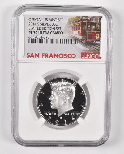 2014-S Silver PF70 UCam Kennedy Half Dollar NGC Limited Edition SF Label
