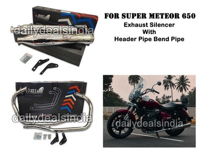 Royal Enfield Super Meteor 650 Silver Stallion Schalldämpfer Rohrbogenpolitur