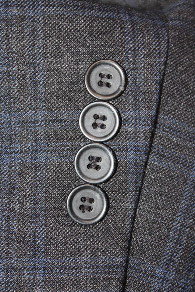 Pronto Uomo Men's Collared Long Sleeves Line Two Button Jacket Plaid Size 50 - Image 4 of 4