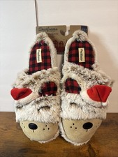Dearfoams Santa Hat Bear Unisex Memory Foam Slippers