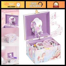 Unicorn Musical Jewelry Box for Girls - Spinning Doll, Perfect Birthday Gift for