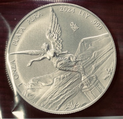 #ad 2024 Libertad 1 Oz Troy Ounce .999 Fine Silver Sealed In APMEX Packaging BU $107.00