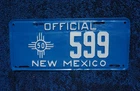 1950 New Mexico OFFICIAL License Plate 3 Digit Low # 599