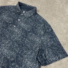 Hickey Freeman Golf Polo Shirt Mens XL Performance Stretch AOP Constellations