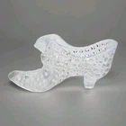 Vintage Fenton Clear Opalescent Slipper Figurine Hobnail Cat Head Shoe Decor