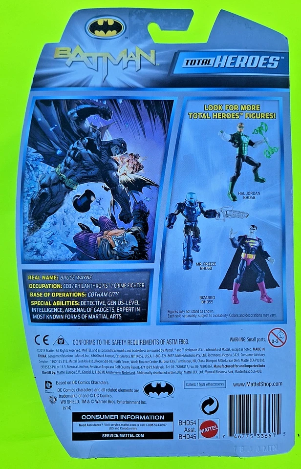 2014 Mattel - Total Heroes - Detective Batman - DC Comics - Image 2 of 2