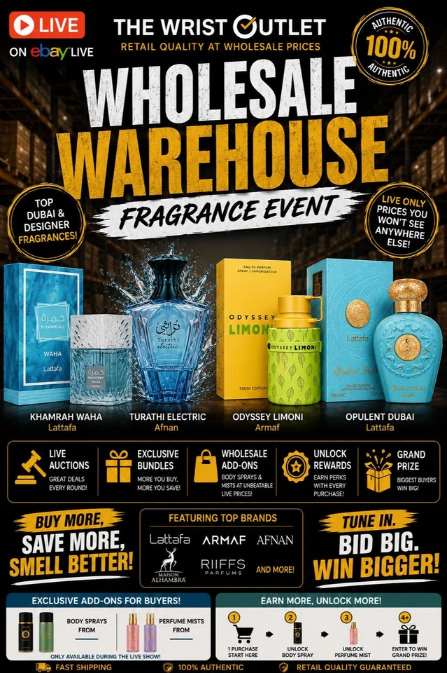 🔥 Perfume Wholesale Warehouse Live | Lattafa • Armaf • Afnan $1 Start