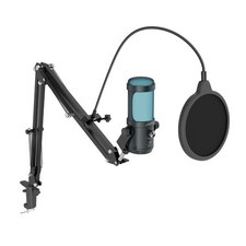 USB Podcast Microphone with Boom Arm, Studio Condenser Mic with Real-Time Mon...