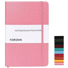 Lined Journal Notebook - Pink A5 Hardcover Leather Notebook for Women Men, 5....