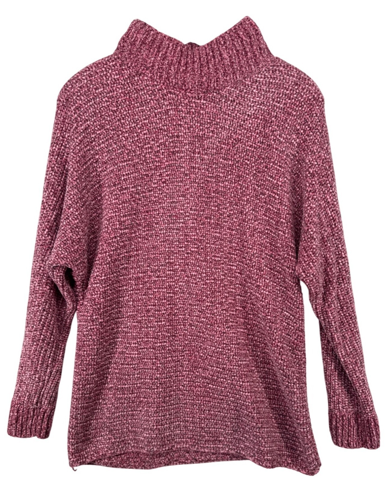 Terra & Sky Womens Sweater Sz 14W Plus Pink Chenille Chunky Knit Plush Lightwt