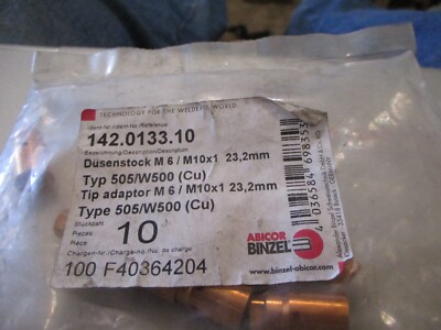 ABICOR BINZEL 142 0133 10 Contac Tip Holder  QTY 20