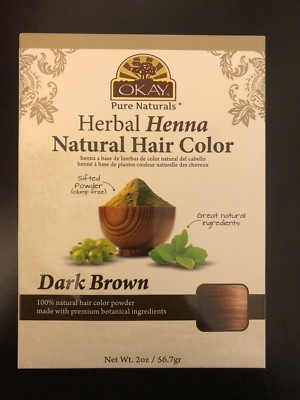 OKAY PUre Naturals Herbal Henna Natural Hair Coloe {Dark Brown} 100 % Natural 