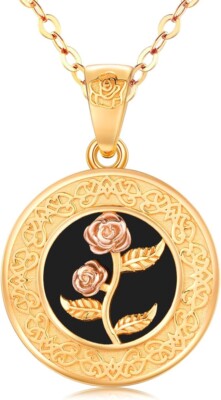 Zwei Ameisen Sonnenblume/Schottische Distel/Lebensbaum/Rose Halskette für Damen 925 Ster