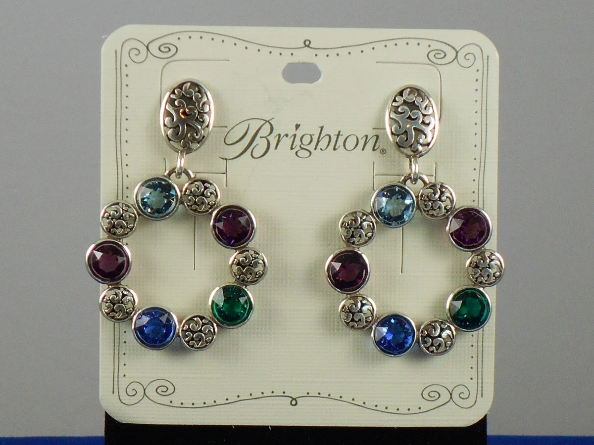 Brighton Crystal Silver Plated Fashion Earrings for sale | eBay 💙🆕💙 Brighton Crystal Rocks Silver and Blue Interchangeable Earrings NWT main image 0