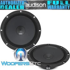 AUDISON AP8 PRIMA 8" MIDRANGE 4-OHM 100W RMS SPEAKERS CAR AUDIO PAIR NEW