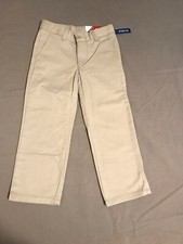 IZOD Regular Boys Size 4 Flat Front Stretch Chino Pants Adjustable Waist