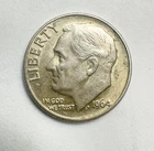 1964 D Roosevelt Dime - 90% Silver - Denver - About Uncirculated AU, As Pictured