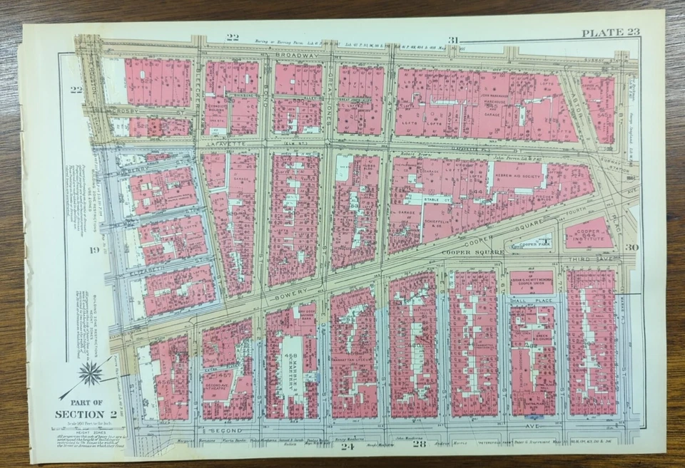 1934 NOHO NEW YORK CITY Map 2nd Av-Clinton St Stanton St-E4th St - Image 2 of 3