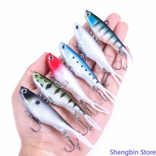 6pcs Soft Jig Ice Fishing Lures 9.5cm/20g Wobbler Jigging Fish Bait VIB Tackle