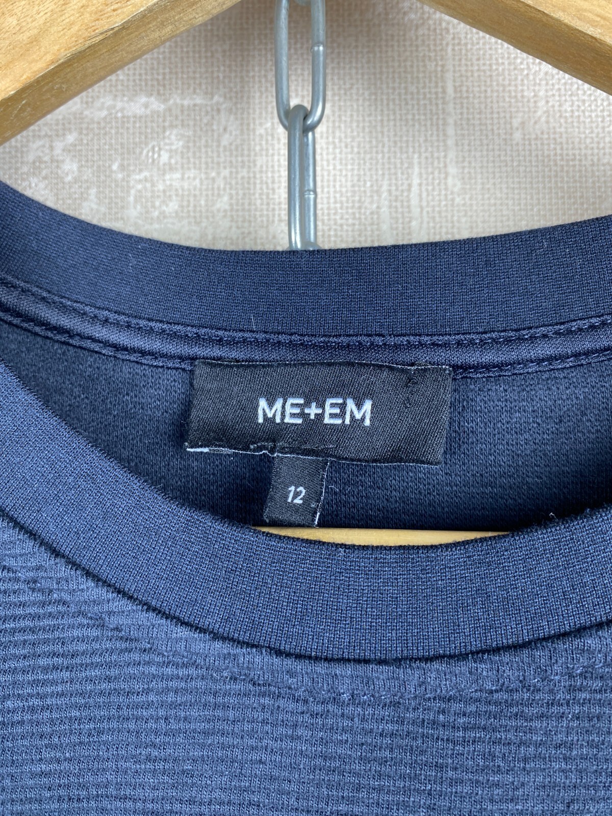 Me+Em Black Cotton Solid Basic Textured Striped T… - image 6