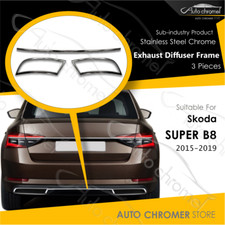 For Skoda Superb B8 Exhaust Diffuser Frame Stainless Steel 3 Pieces 2015-2019