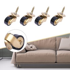 4PCS Brass Universal Furniture Caster Table Chair Sofa Piano Rubber Wheel Roller
