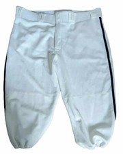 Pantaloni da baseball Majestic crema con righe laterali blu navy scuro nuovi senza etichette taglia XXL 